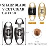 Demcigar V-Cut Cigar Cutter, Stainless Steel Sharp Blade Cigar Guillotine Scissors for Men(Grey)
