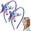 Starfish Headbands Laser Sea Star Hair Band Dark Blue Glitter Mermaid Scale Hair Hoop Non Slip Hair Accessories for Women Girls Head Wear Gifts