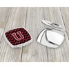 Caroline's Treasures CJ1052-USCM Letter U Chevron Garnet and Black Compact Mirror Decorative Travel Makeup Mirror for Women Girls Gifts Pocket Makeup Mirror Folding Handheld