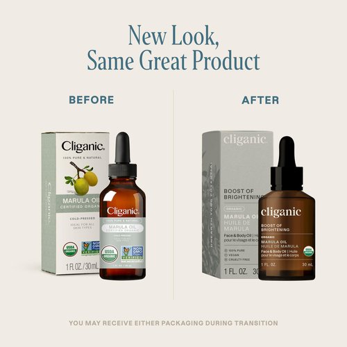 Cliganic Organic Marula Oil, 100% Pure - For Face & Hair | Natural Cold Pressed Unrefined (Packaging May Vary)