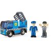 Hape Police Car with Siren | 3Piece Cops & Robbers Play Set with Action Figures Multicolor, L: 3.7, W: 2, H: 1.4 inch