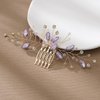 Bridal Wedding Crystal Hair Comb, Handmade Colourful Rhinestone Hair Clips Bridal Headpiece Sparkly Crystal Hair Pin Side Combs Hair Accessorie for Women Girls
