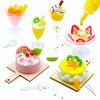 DIY Mini Food Play Toy Making Material Kit Simulation Cream Food Play Kitchen Pretend Play Food Set for Kids Aged 8+ to Make Your Food Not Edible (Cake Cream Cups Set)