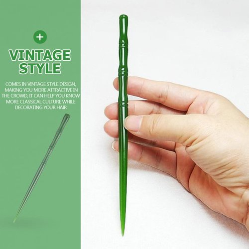 KALLORY Chinese Hair Stick, Ancient Jade Hair Pin Traditional Hair Chopstick Hair Ornament for Women Girls