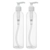 BRIGHTFROM Lotion Pump Bottles, Empty 8 OZ, BPA-Free, PET Refillable Plastic Containers, Clear with White Dispenser for - Soap, Shampoo, Lotions, Liquid Body Soap, Creams and Massage Oil (2 Pack)