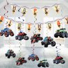 Generic Monster Truck Birthday Party Supplies,Party Decoration Including Happy Birthday Banner And Monster Truck Hanging Swilrs for Kids Party Favor
