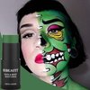 CCBeauty Witch Green Face Body Paint Stick, St. Patrick's Day Grease Dark Green Eye Black Sticks for Sports, Hypoallergenic Camo Hulk Hunting FacePaint Makeup Halloween Cosplay Costume Party