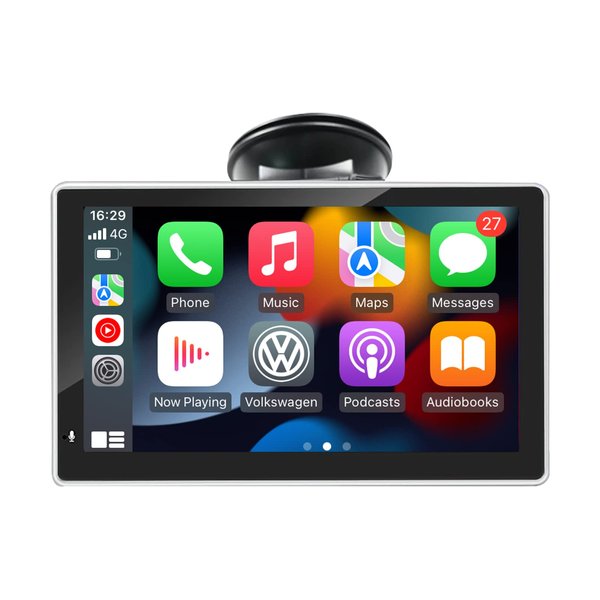 EZoneTronics New GPS Navigation for All Cars, Portable Apple Carplay and Wireless Android Auto Support Dash or Windshield Mounted, Mirror Link/GPS/FM/Siri/Google