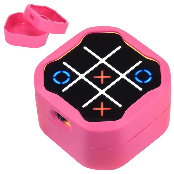 YouKnow Silicone Case Compatible with GiiKER Tic Tac Toe Bolt Game 3-in-1 Handheld Puzzle Game Console, Fidget Toys Board Games Cover for Kids and Adults (Case Only) (Pink)