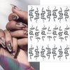 5 Sheets Black Snake Nail Art Stickers White Black Flower Big Snake Nail Decals Red Love Heart Nail Art Supplies Butterfly Star Moon Leaf Nail Art Design Decoration Accessories for Women Manicure DIY