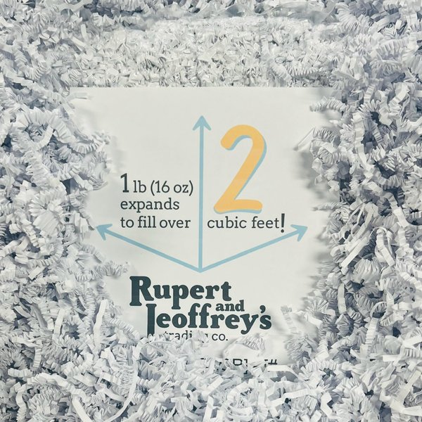 Rupert and Jeoffrey's Trading Co. Crinkle Cut Paper Shred Filler for Gift Baskets (1 Lb, White)