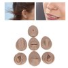 Focket 7PCS Soft Piercing Practice Model, Silicone Ear Model Flexible Model Body Parts Tongue Model Eyes Model Mouth Model Nose Model Navel Model for Jewelry Display Teaching Tool (Dark Skin Color)