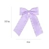4" Ruffle Ribbon Hair Bow Clips for Girls,Light Purple Silky Satin Bowknot Alligator Barrettes with Long Tail,Cute Handmade Ponytail Holder Accessories for Toddler Teens Kids Women