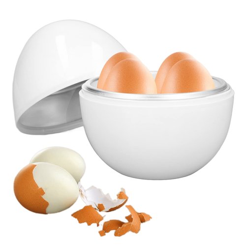 Hard Boiled Egg Cooker 4 Eggs Capacity Compact Design ABS Material Egg Shape Microwave Function Egg Boiler Easy to Use