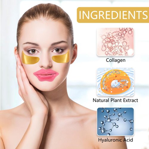 PLMMOUT 24 Pcs Lip Masks & Eye Masks