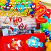 JeVenis 34 PCS Ofishally Two Birthday Decoration Ofishally Two Balloons Banner 2nd Birthday Fishing Decorations Party Supplies