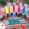 Holographic Chunky and Fine Glitter Mix, 45 Colors Festival Sequins & Glitter Powder, Iridescent Glitter Flakes, Cosmetic Face Body Eye Hair Nail Art Resin Tumbler Loose Glitter