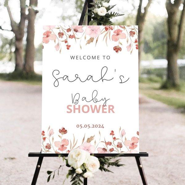 Personalized Baby Shower Sign, Baby Shower Welcome Sign, Jungle Animals Baby Shower Sign, Greenery Decorations For Baby Shower Sign, Customized Baby Sign #5