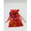 Ankirol 50pcs Sheer Organza Favor Bags for Wedding 3.8x4.8'' Gift Bags Samples Display Drawstring Rose Pouches (hot red)