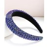Wecoe Navy Blue Headband Fashion Rhinestone Headband Women Padded Headband Fancy Bling Diamond Sparkle Crystal Beaded Headband Cute Hair Band Holiday Hair Accessories For Women Girls Day Gifts