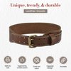 Style n Craft - 3" Wide Tapered Full-Grain Leather Work Belt, Durable and Rugged Belt, Dark Tan (98437)
