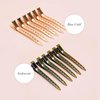 Kitsch Duck Billed Hair Clips for Styling and Sectioning - Metal Alligator Clips for Women | Hair Roller & Makeup Sectioning Clips, 6pcs (Rose Gold)