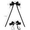 Araluky 3 Pacs Double Bow Hair Clips With Long Ribbon for Girls Women Kids Black Hair Bows Solid Satin Ribbon Bows for Hair Accessories for Teens Hair Clips Barrettes Tassel Bow Hair Clips