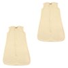 Hudson Baby Wearable Safe Cozy Warm Sleeping Bag, Cream Microfleece 2 Pack, 0-6 Months