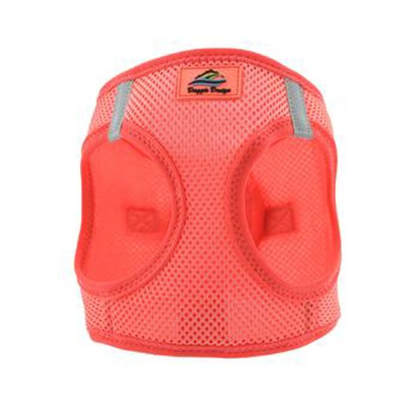 DOGGIE DESIGN American River Step in Wrap Up Ultra Choke-Free Mesh Dog Harness with Safe Night Walking Reflective Strips (Soft Mesh Polyester, Machine Wash and Line Dry) (XS, Coral)
