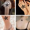 Dopetattoo 6 Sheets Temporary Tattoo Nautical Star Big Pentagram Fake tattoos Neck Arm Chest for Women Men Adults 3.7 X 3.7 Inch Stars Tattoo