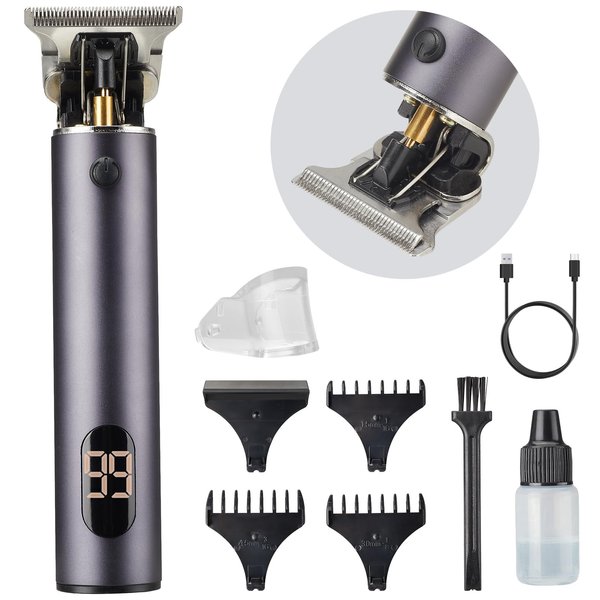 HILYC Professional Mens Hair Clippers Zero Gapped Cordless Hair Trimmer Professional Haircut & Grooming Kit for Men Rechargeable LED Display Hair Beard Trimmer for me Clippers for Men