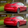Precut Vinyl Overlay Tint Kit Film Fit for Tesla Model 3 Headlight Eyelid Taillight Fog Lights Reflector with Gloss Dark Smoke Wrap Cover Vinyl Decals Exterior Parts and Accessories