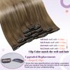LaaVoo Ombre Clip in Hair Extensions Real Human Hair Light Brown Ombre Ash Blonde Mix Platinum Blonde Balayage Real Human Hair Clip in Extensions 20 Inch Hair Extensions Clip ins 5pcs/80g