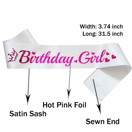 LXYXUUN 10 PCS Birthday Sashes Kit, Hot Pink Birthday Girl Sash and 9 Pcs Birthday Squad Sashes for Girl or Women Funny Birthday Party Favors Decorations