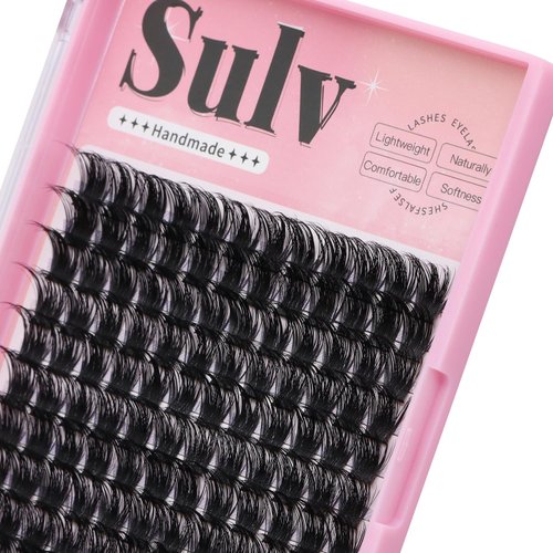 Sulv Lash S01# Color Black D Curl 144pcs 8mm,10mm,12mm,14mm,16mm,18mm,20mm to Choose Lashes Clusters Eyelashes Extensions Lash Clusters Diy Eyelash Extensions Individual Lashes Cluster Wispy (16MM)