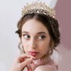 Woeoe Crystal Women Wedding Tiara Gold Rhinestone Bridal Crown Princess Tiara Headband Costume Birthday Party Hair Accessories