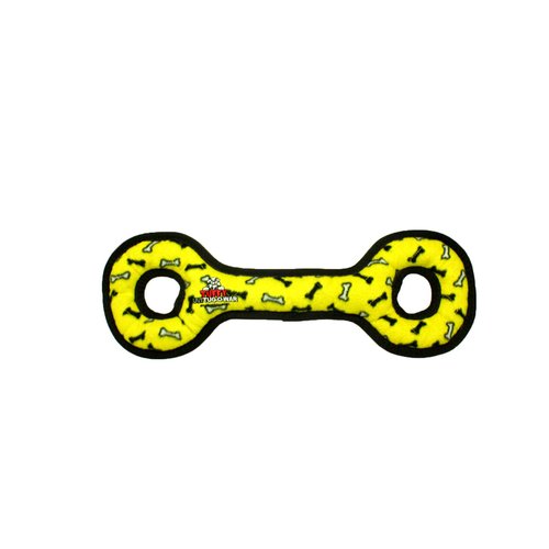 TUFFY - World's Tuffest Soft Dog Toy - Ultimate Tug-O-War-Squeakers-Multiple Layers. Made Durable, Strong & Tough. Interactive Play (Tug, Toss & Fetch).Machine Washable & Floats. (Yellow Bone 2 Pack)