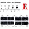 QPRETTY DU 10400PCS Black Rhinestones, Jelly Resin Rhinestones for Nails, Flatback Non Hotfix Crystals DIY Rhinestones for Crafts with 15 cm Pencil Sharpener and Tweezer & Picker Pen (Black)