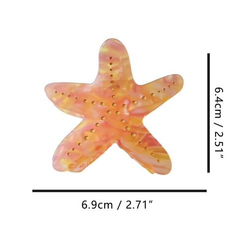 Funny Starfish Hair Clip,Acetate Claw Clips,Hair Clips for Women