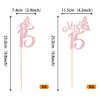 12 Pack Mis 15 Centerpiece Sticks for Table, Glitter Happy 15th Birthday Party Decorations, Hello 15 Fabulous Table Toppers, Cheers to 15 Years Old Birthday Anniversary Party Decotations Pink