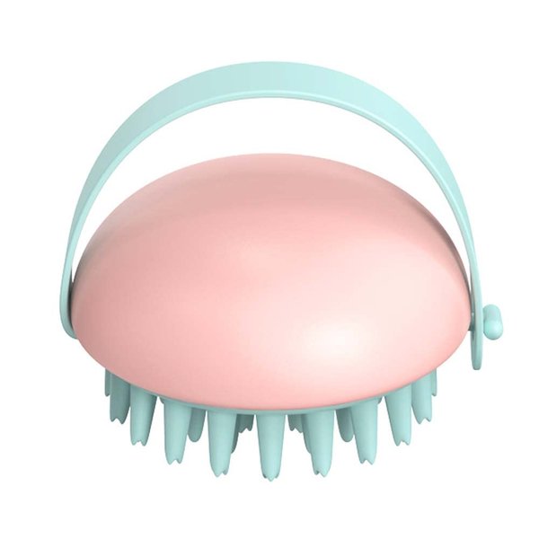 AMSDCN Scalp Massager Shampoo Brush with Soft and Flexible Silicone bristles for Hair Care and Head Relaxation, Ergonomic Scalp Washer/exfoliator for Dandruff Removal and Hair Growth (Pink)