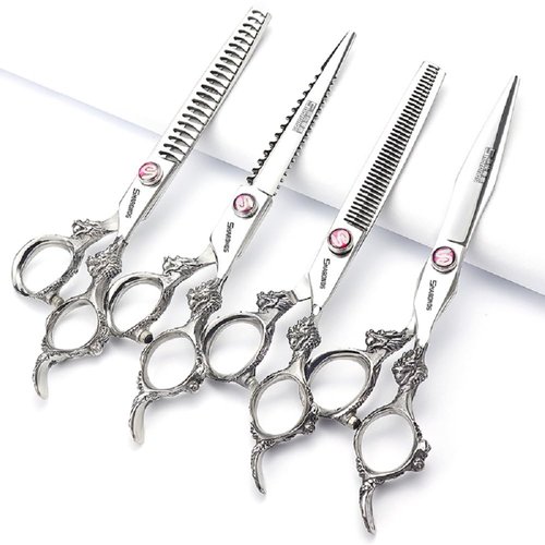6/7/8/9-inch professional hair clipper set, stainless steel sharp hair clippers, hairdresser specific scissor(7 inches, 4 pieces)