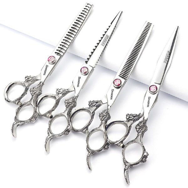 6/7/8/9-inch professional hair clipper set, stainless steel sharp hair clippers, hairdresser specific scissor(7 inches, 4 pieces)