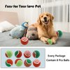 Vehomy 8Pcs Christmas Dog Tennis Balls Dog Xmas Squeaky Tennis Ball Toy Xmas Green and Red Puppy Interactive Toys for Small Medium Dogs Training Playing