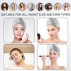 Microfiber Hair Towel Wrap for Women - Hair Wrap Towels - Plopping Towel Curly Hair Turban Drying with Elastic Band, Thick, Super-Absorbent, Lint-Free, Safe and Hygienic Without Odor (Gray & White)
