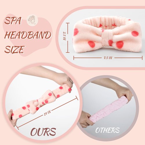 VITEVER 4 Pack Spa Headband for Washing Face, Girls Makeup Bow Tie Hair Band, Microfiber Women Headbands, Teen Girl Gifts Trendy Stuff, Gifts for Teen Girls -Multicolor