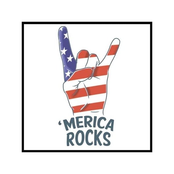 Tinsley Transfers Merica Rocks FX Patriotic USA Temporary Tattoo