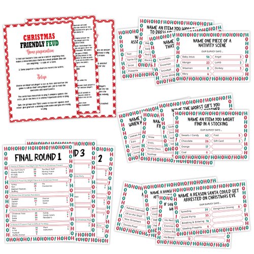 Christmas Friendly Feud Game,Christmas Party Games,Trivia Games,Feud Game for Adults,Fall Ice Breaker Games,Classroom Activities,Christmas Decoration,Christmas Party Supplies,Trivia Cards,S5
