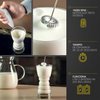 Milk Frother White - Coffee Frother Handheld with Electric Whisk - 19000 rpm - Book Recipes and Stainless Steel Stand Included - Hand Mixer Electric (White and Gold)