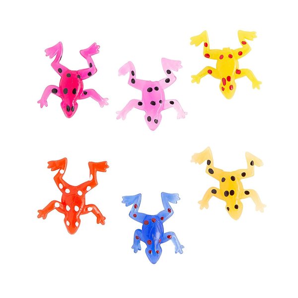 Fun Express Sticky Stretchy Frogs Toys - Bulk set of 48 - Party Favors, Giveaways, Easter Basket Fillers and Novelty Toys - VBS Vacation Bible School Supplies/Decor